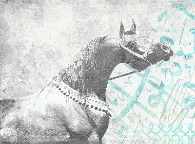 Arabian Horse arabian art calligraphy design digital illustration spirtual typography
