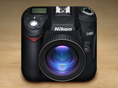 Nikon Camera iOS Icon adobe fireworks camera fireworks icon ios ipad iphone leather lens nikon vector