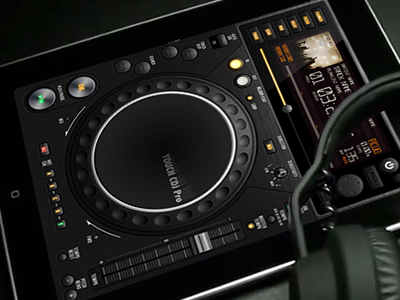 UI Touch CDJ Pro ipad music interface cdj user interface interface design ui design ui mobile vector audio steel fireworks adobe fireworks knob brushed metal metal ios