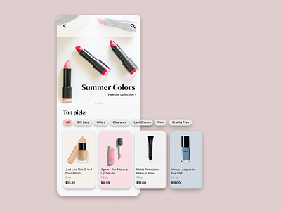 Landing page for a Makeup app