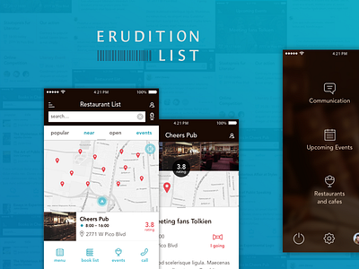 Erudition List app app book iphone map mobile prototyping ui ux