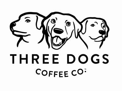 Three Dogs Coffee Company™ Logo brand brand design branding coffee dog labrador retriever logo logo design typography