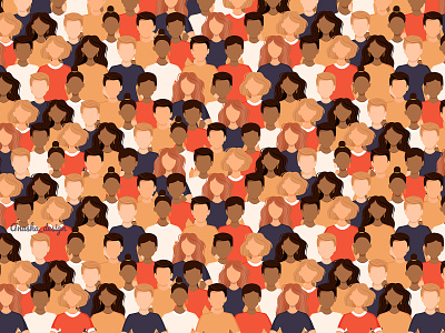 Vector illustration of a crowd of people standing together. adobe illustrator adobeillustrator banner character design flat graphic design illustration pattern people population typography vector vectorart
