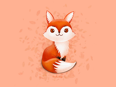 Сute fox adobe illustrator adobe photoshop animal autumn branding cartoon character cute design fox graphic design illustration illustrator postcard print procreate september wildlife