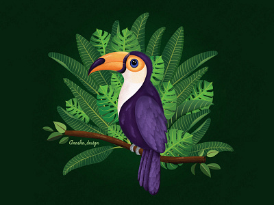 Tropical toucan bird