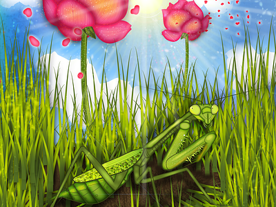 Among The Flowers design illustration vector