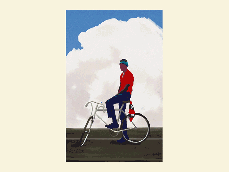Amsterdam Cyclist amsterdam animation bicycle bike bikes character cloud fixie fixie bike flag day hipster illustration japanese nature road sky