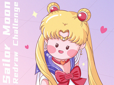 Sailor Moon Redraw Challenge illustration redesign redraw vector