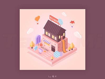 Tammy's Candy House 2.5d candy candy house creat design dream eat house illustration life sweet sweetness vector
