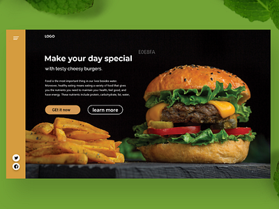 landing page for Fresh Burgers attractive branding creative design design flat foodie landing page design minimal minimalist typography ui ux website