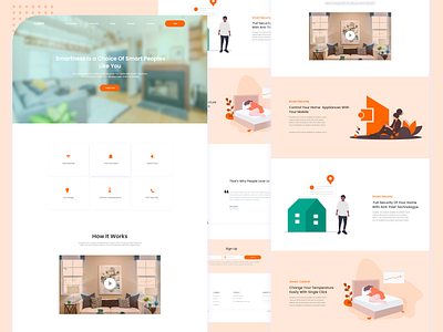 Smart Home Web Page brand design creative design landing design landingpage lifestyle minimalist smart house smarthome web page website