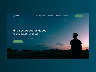 Globe - Traveling Landing Page creative design landing design landing page design landing page ui landingpage traveling web page website design