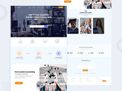 STUDY GO - Web Page creative design education website educational landing page design web design website design