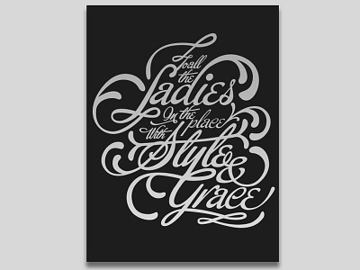 Style & Grace lettering poster screenprint
