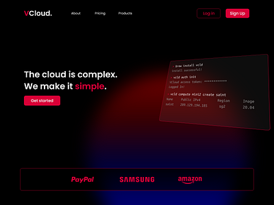 Cloud Hosting Website app cloud cloud hosting hosting landing landing page ui ux website website design