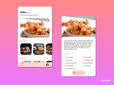 Food Recipe App app app design dailyui design dribbble figma food food app ui uidesign uiux uiux designer uiuxdesign uiuxdesigner ux ux design