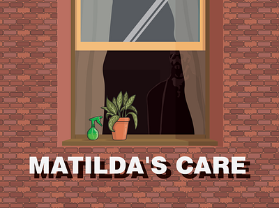 Matilda's care brick wall bricks flower illustration illustrator leon movie professional vector wall water window