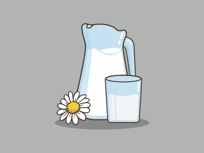 Some milk? flower glass illustration jug milk vector