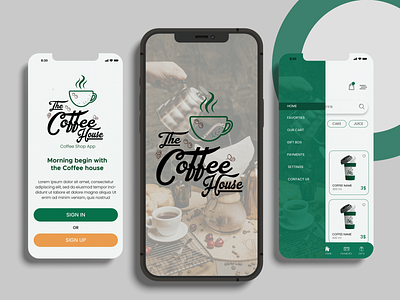 The Coffee House-Mobile App app branding coffee coffee app coffee house illustration landing page prototyping signin signup ui uiux website xd