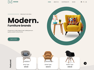 Modern Furniture Landing Page Design