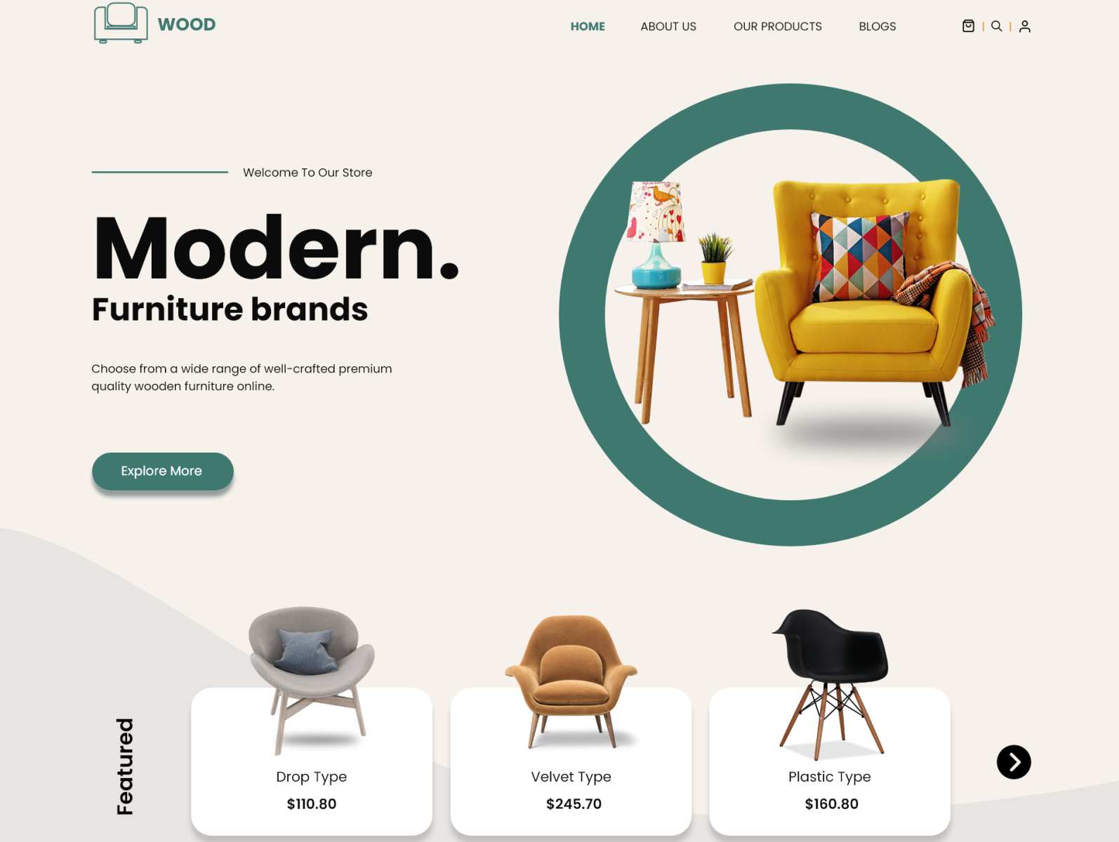 Modern Furniture Landing Page Design by Tactics. on Dribbble