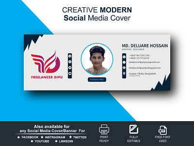 Creative Modern Social Media Cover / Banner Design brand brand identity branding design facebook banner facebook cover facebook cover banner design facebook cover design freelancerdipu graphic design social media cover social media design socialmedia ui