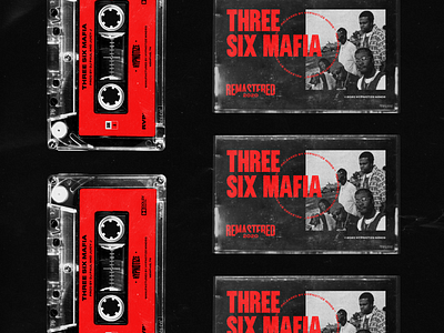 THREE SIX MAFIA - Remastered 2020 1990 666 90 branding cassette tape design devil illustration juicy logo music rap triple six mafia typography vector worship