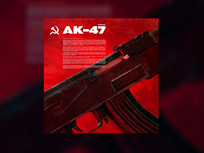AK47 1940s 3d animation design gunshot gunslinger illustration octane render red russia russian typography