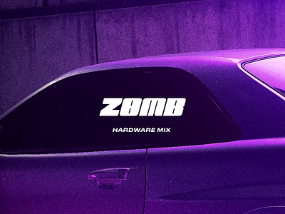 ZOMB Hardware Mix Thumbnail branding car design hardware icon illustration music purple rap retrowave typography