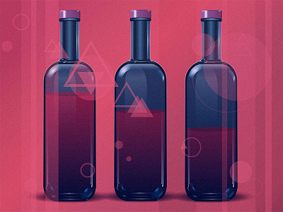 Wine. Alcohol. alcohol bar bottle drink geometry glass green illustration pub wine
