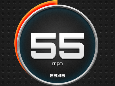 55 black blue ecocar gauge grey red speed