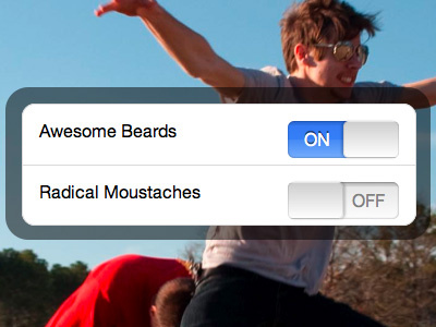 CSS iOS Toggles awesome beards ios ipad iphone jumping moustaches off on radical toggle toggles