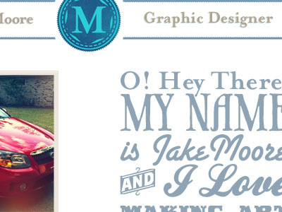 Graphic Designer blue portfolio tan website