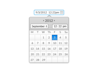 Date//Time Picker calendar date input interface month time ui ux week year