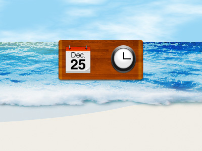 Small Client Icons blue calendar clock ocean sand wood