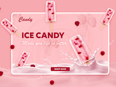 Website Banner Design- Ice Candy ui web banner