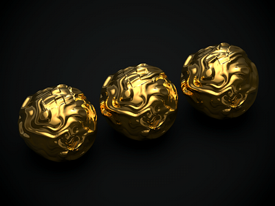 Snitch d'or 3d abstract c4d design gi gold hdri hey lightning reflections type workinprogress