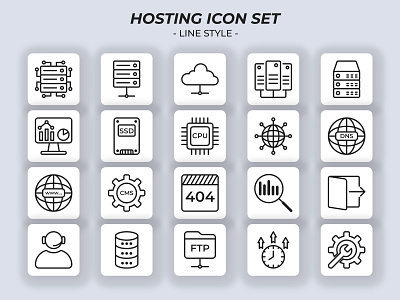 HOSTING ICON SET design hostingicon icon icon design icon set iconography icons illustration networkicon ui