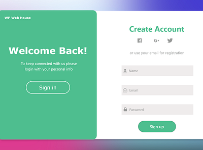 Sign up page design
