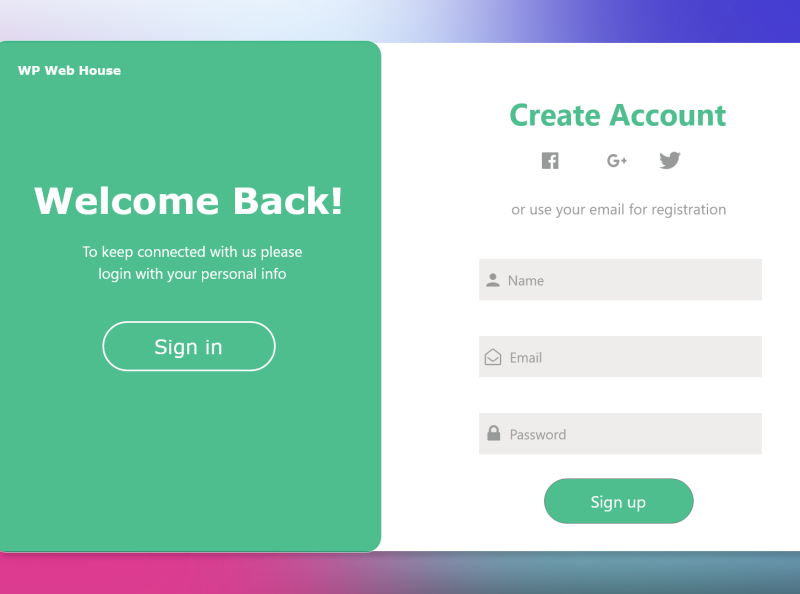 Sign up page design by WP Web House on Dribbble