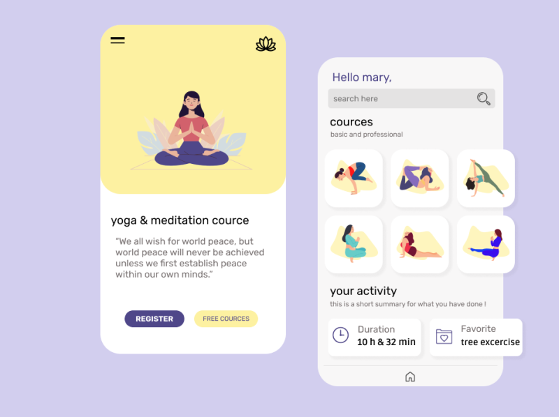 yoga & meditation by Maryam Sadeghian on Dribbble