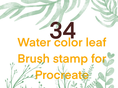 34 watercolors leaf brush stamp for procreate design procreate brush vector