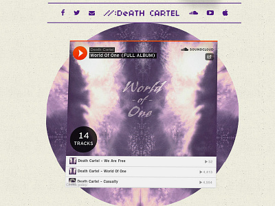 DeathCartel.com canvas music page soundcloud website