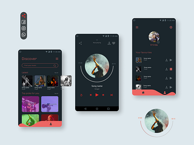 Android Music App android app android app design android design app app design design mobile app design mobile ui music app music player ui uidesign uiux user interface design userinterface