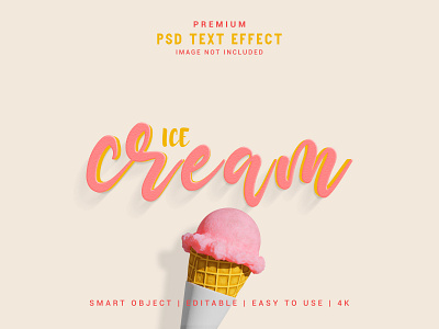 Ice cream- Modern & Realistic Text Effect Generator. 3d custome scene font font style headline script effect serif template text effect type typography