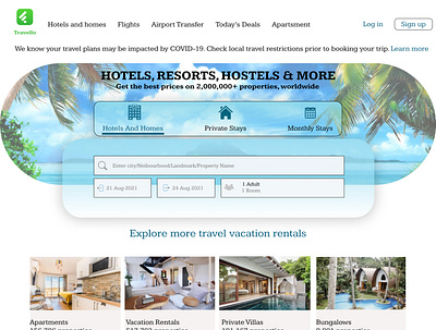 Travello website landing page motion graphics ui ux websitedesign