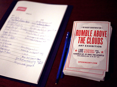 'Rumble Above the Clouds' - Postcard branding identity postcard retro