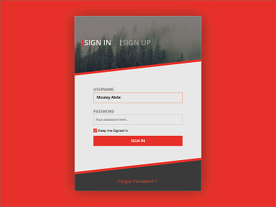 Day 001 - Login Form login form red ui ux