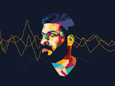 Colors and shapes Portrait colors hard pop shapes waves