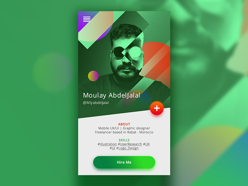 Dribbble jobs bio card - UI/UX Concept by Moulay AbdelJalal on Dribbble